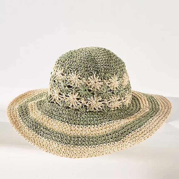 NWT Anthropologie Paper Crochet Green Sun Hat main image 8